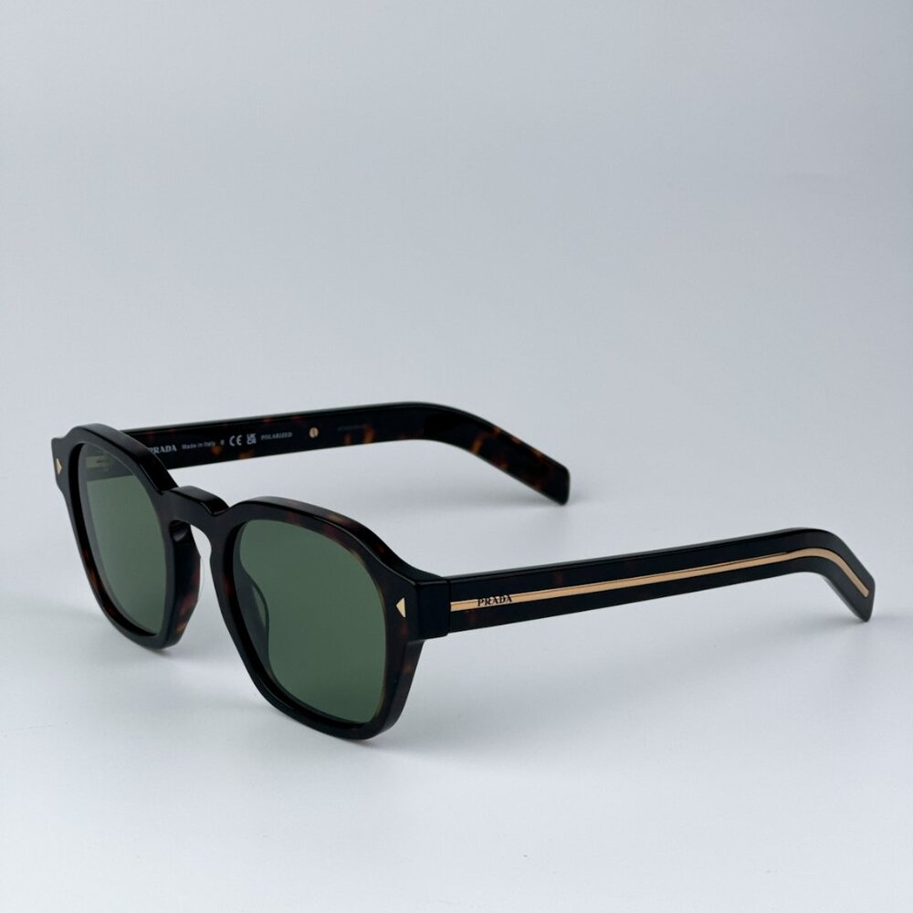 Prada PRA16S 17N20G BRAND NEW Sunglasses Radica Tortoise Polarized Green Phantos - Picture 7 of 13
